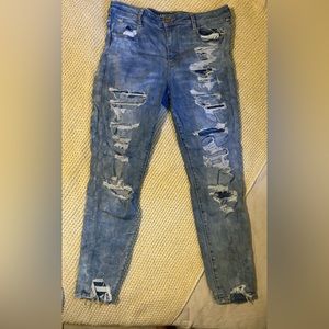 American eagle ripped next level stretch, skinny jeans, blue